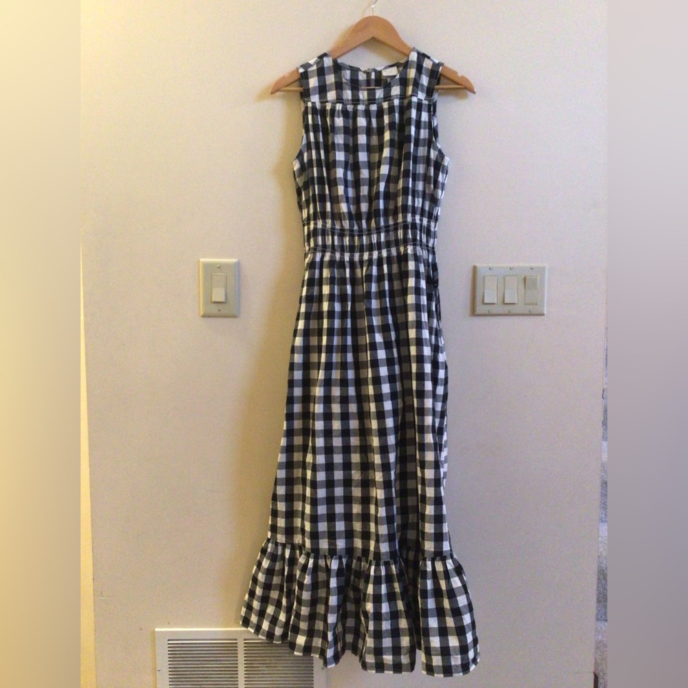 Checkered Sleeveless Midi Dress